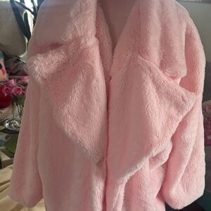 Luxurious Pink Faux Fur Jacket